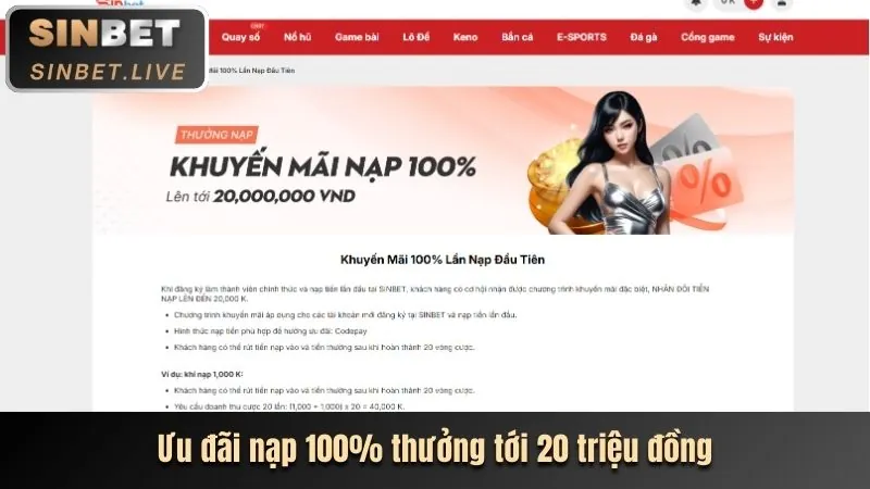 Tiền thưởng chào mừng lớn dành cho người chơi mới tại 5keo